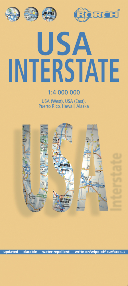 Online bestellen: Wegenkaart - landkaart USA Interstate | Borch