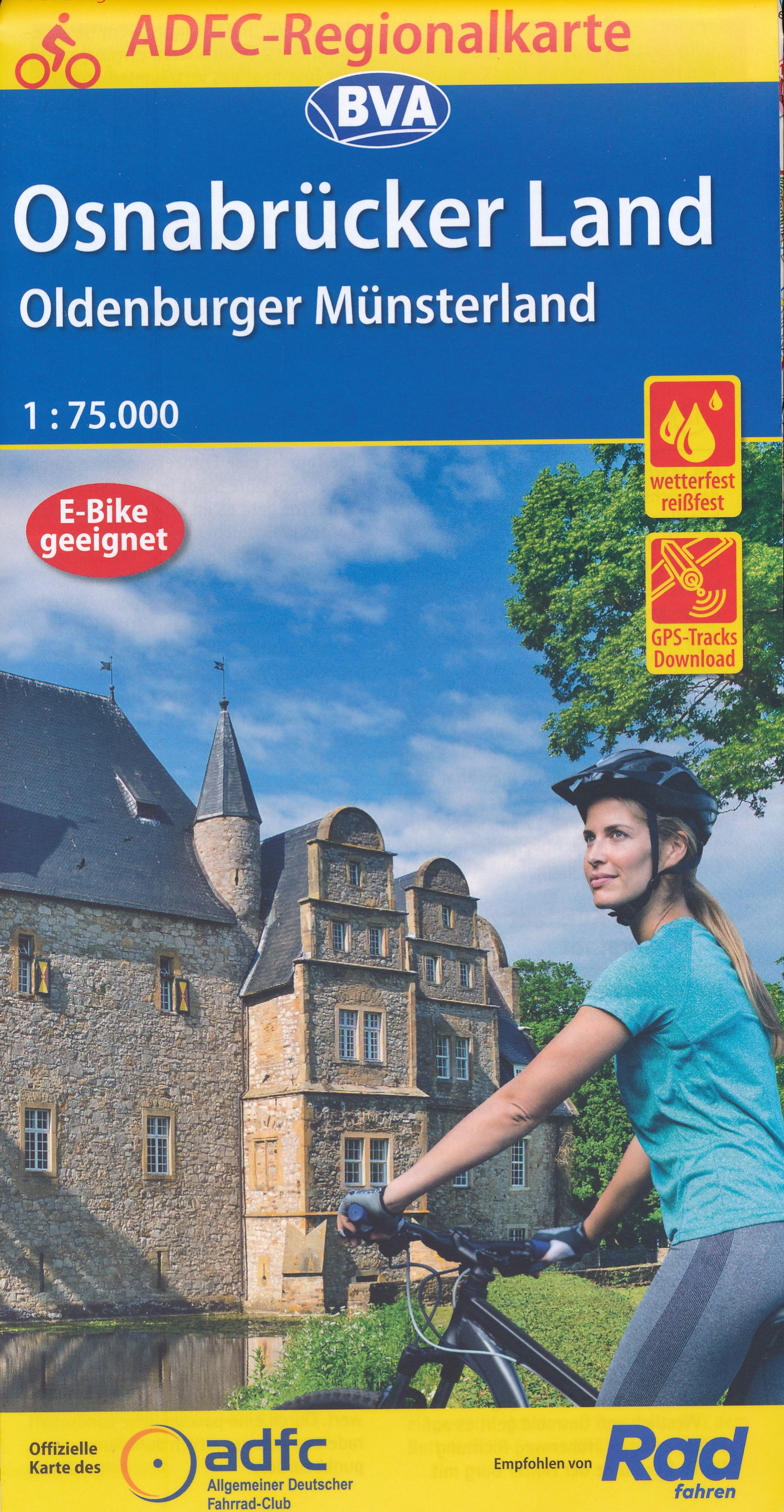 Online bestellen: Fietskaart ADFC Regionalkarte Osnabrucker Land | BVA BikeMedia