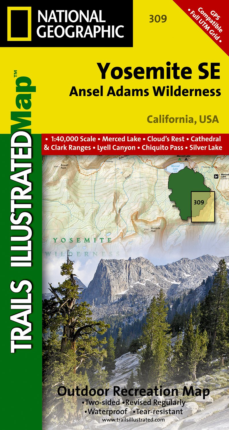 Online bestellen: Wandelkaart 309 Yosemite SE - Ansel Adams Wilderness | National Geographic