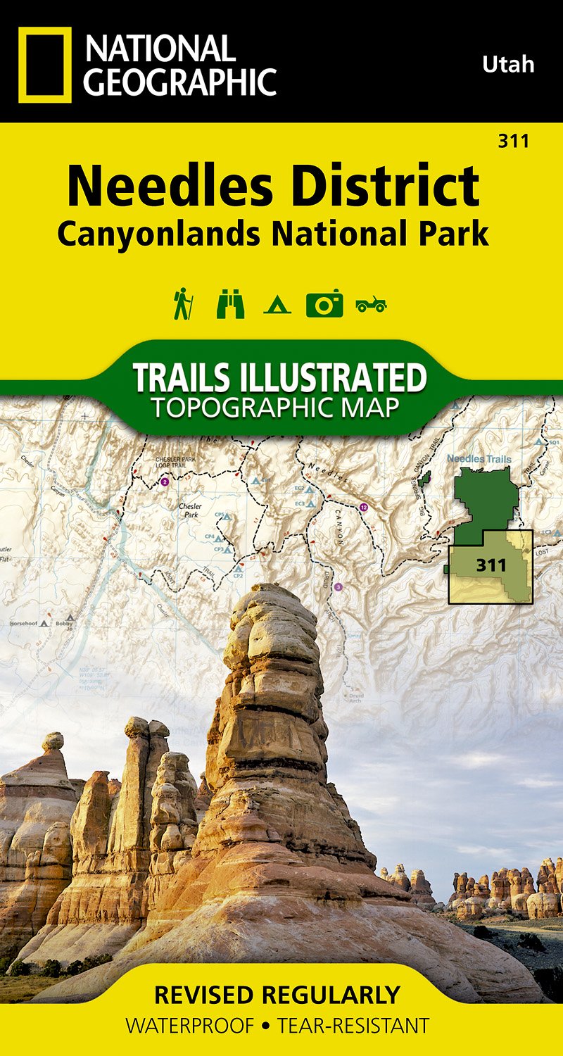 Online bestellen: Wandelkaart - Topografische kaart 311 Needles District - Canyonlands National Park | National Geographic