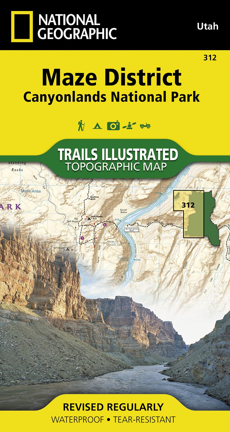 Online bestellen: Wandelkaart - Topografische kaart 312 Maze District - Canyonlands National Park | National Geographic