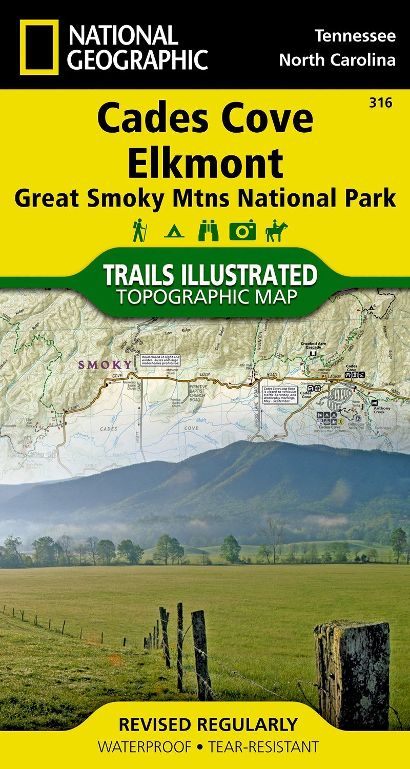 Online bestellen: Wandelkaart - Topografische kaart 316 Cades Cove - Elkmont - Great Smoky Mountains National Park | National Geographic