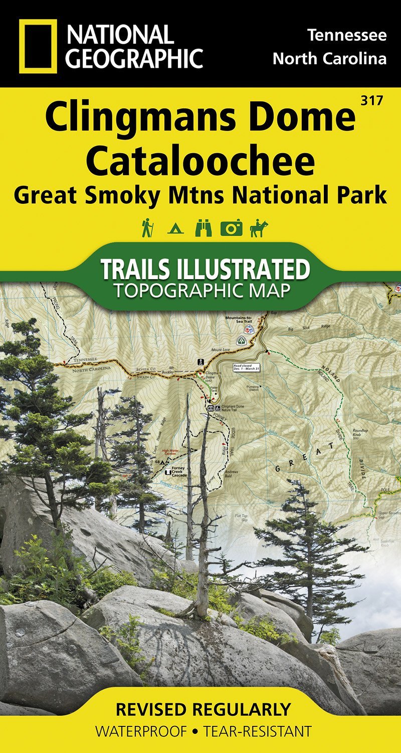 Online bestellen: Wandelkaart - Topografische kaart 317 Clingmans Dome Cataloochee - Great Smoky Mountains National Park | National Geographic