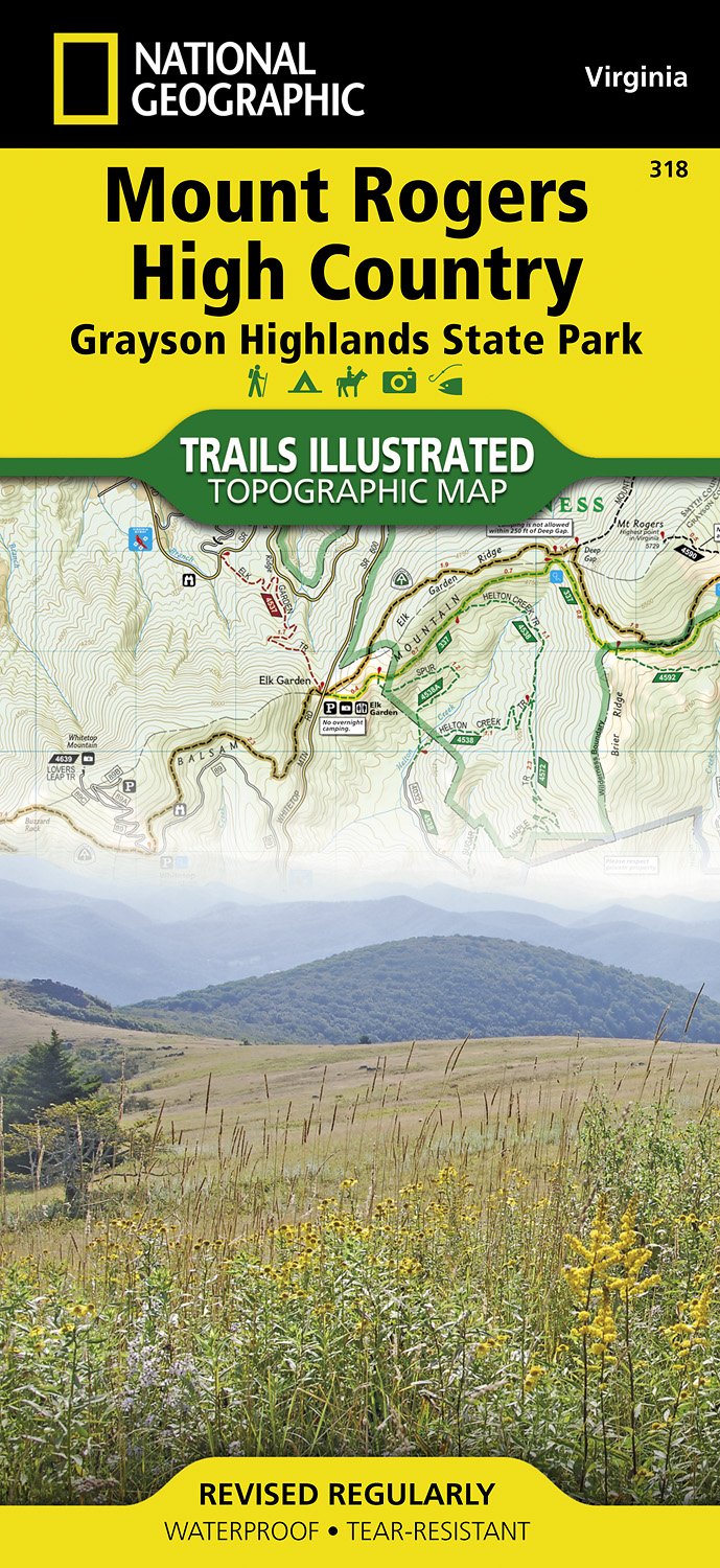 Online bestellen: Wandelkaart - Topografische kaart 318 Mount Rogers High Country - Grayson Highlands State Park | National Geographic
