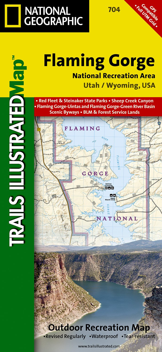 Online bestellen: Wandelkaart - Topografische kaart 704 Flaming Gorge National Recreation Area | National Geographic