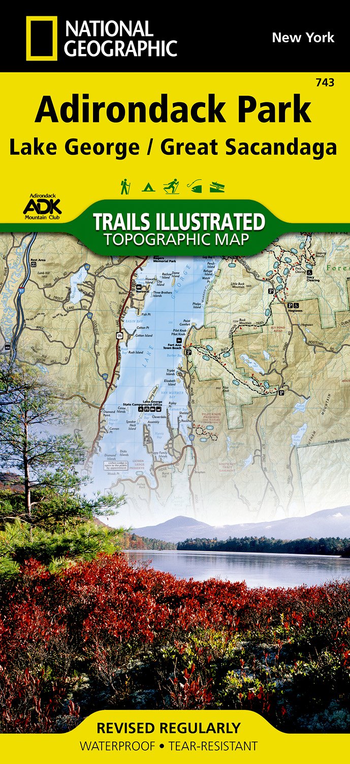 Online bestellen: Wandelkaart - Topografische kaart 743 Adirondack Park - Lake George - Great Sacandaga | National Geographic