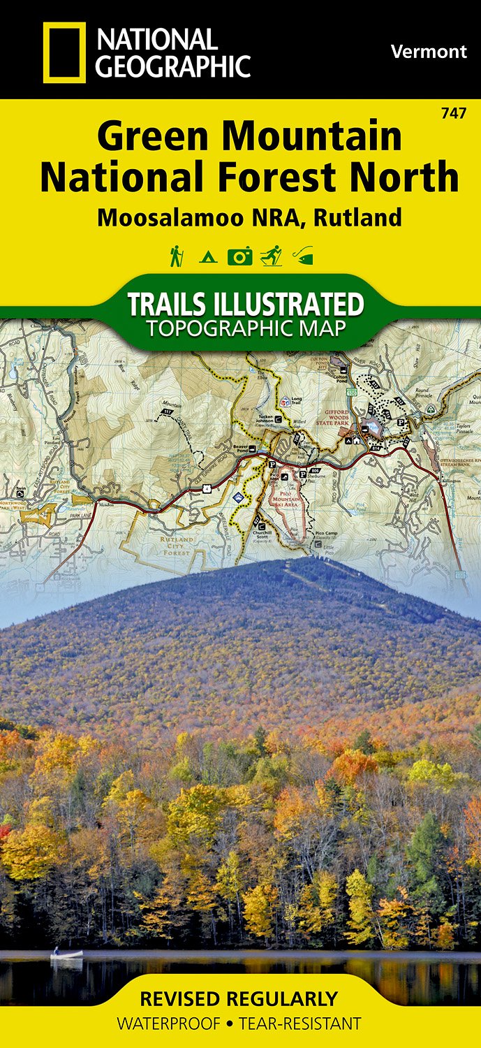 Online bestellen: Wandelkaart - Topografische kaart 747 Green Mountain National Forest North - Moosalamoo NRA - Rutland | National Geographic