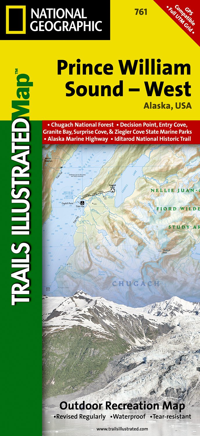 Online bestellen: Wandelkaart - Topografische kaart 761 Prince William Sound West | National Geographic