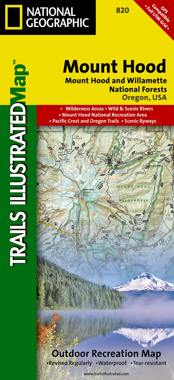 Online bestellen: Wandelkaart - Topografische kaart 820 Mount Hood and Willamette National Forests | National Geographic