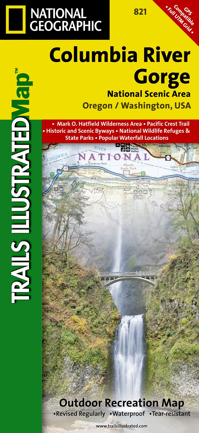 Online bestellen: Wandelkaart - Topografische kaart 821 Columbia River Gorge National Scenic Area | National Geographic