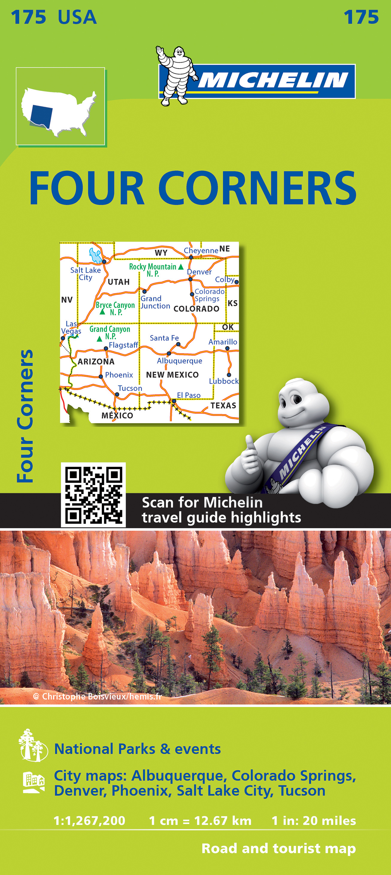 Online bestellen: Wegenkaart - landkaart 175 Four Corners USA | Michelin