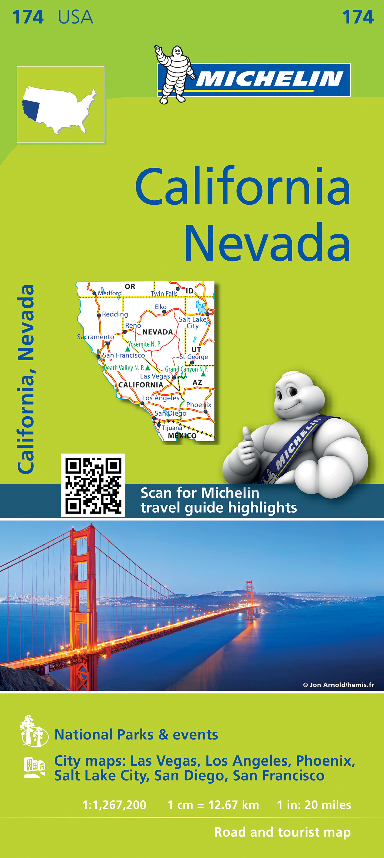 Online bestellen: Wegenkaart - landkaart 174 California - Californie - Nevada | Michelin