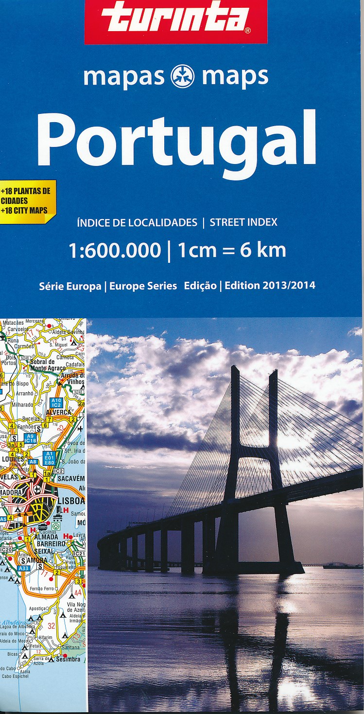Online bestellen: Wegenkaart - landkaart Portugal | Turinta