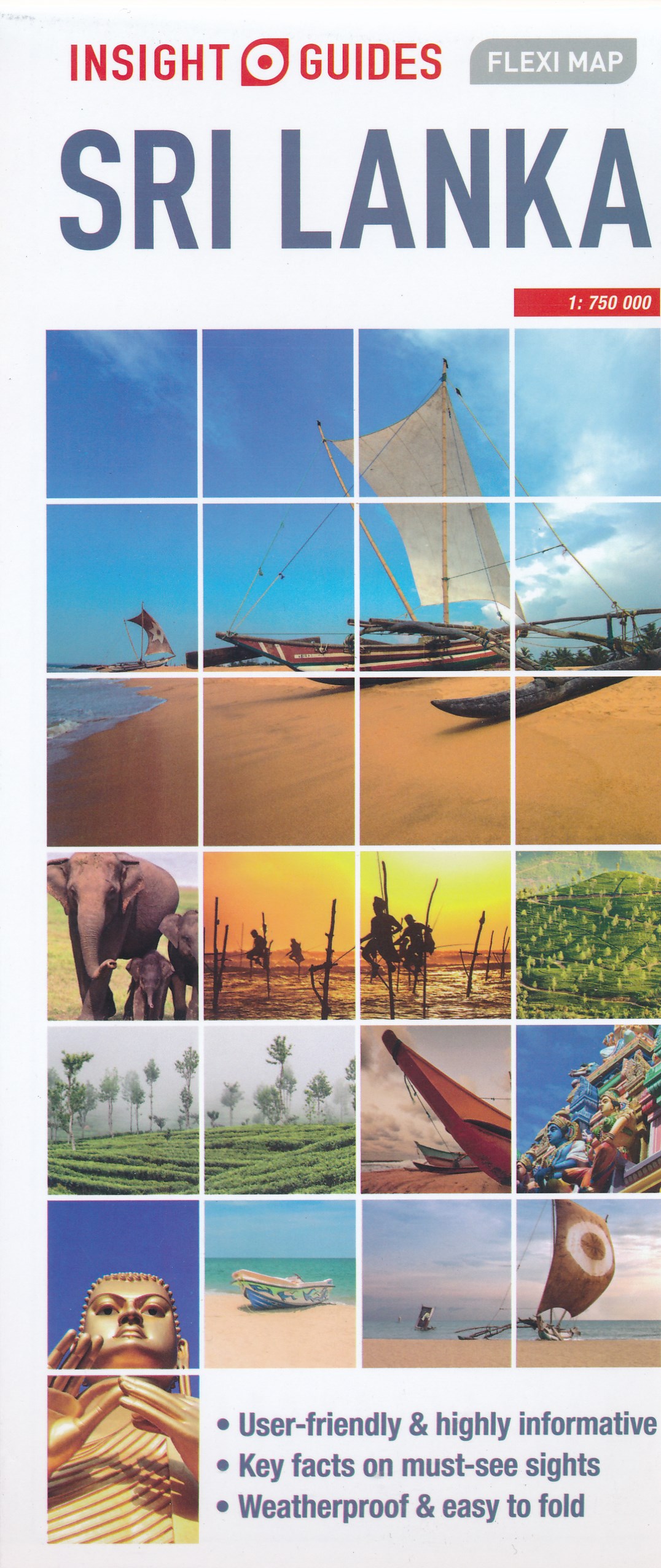 Online bestellen: Wegenkaart - landkaart Fleximap Sri Lanka | Insight Guides