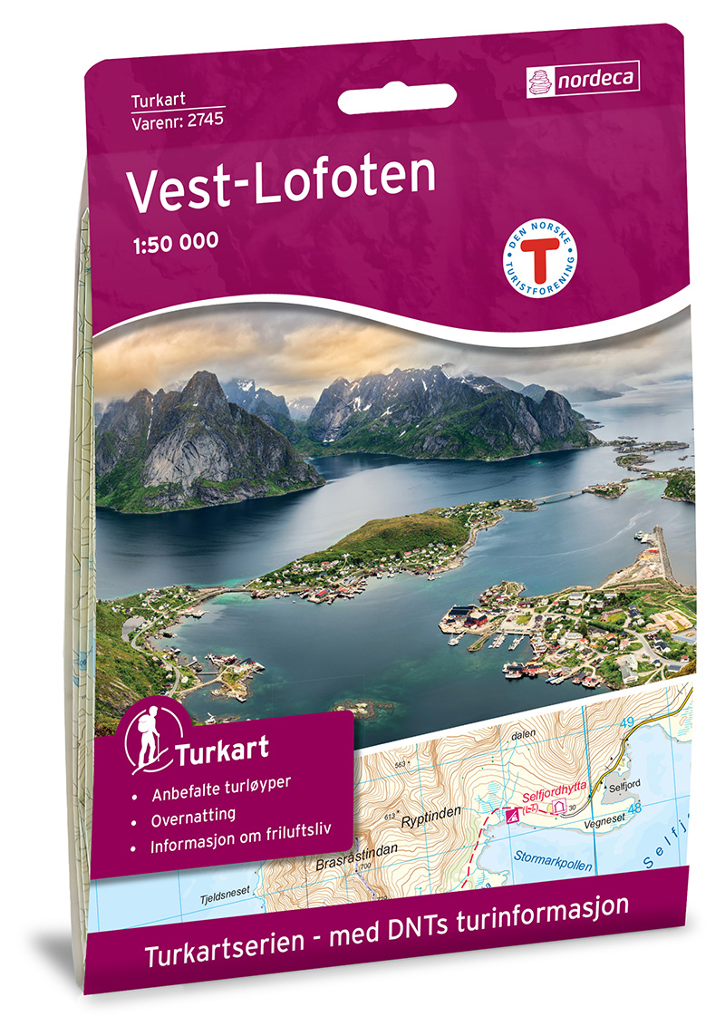 Online bestellen: Wandelkaart 2745 Turkart Vest-Lofoten - West Lofoten | Nordeca