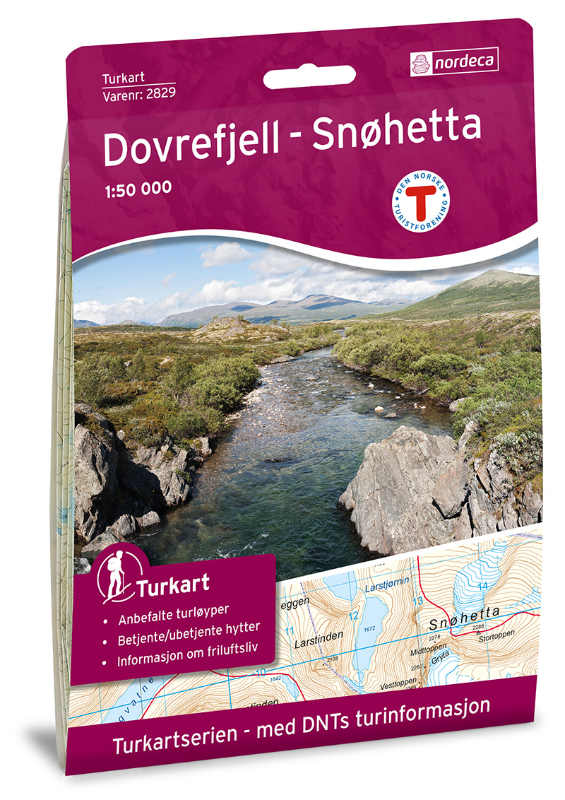 Online bestellen: Wandelkaart 2829 Turkart Dovrefjell - Snøhetta | Nordeca
