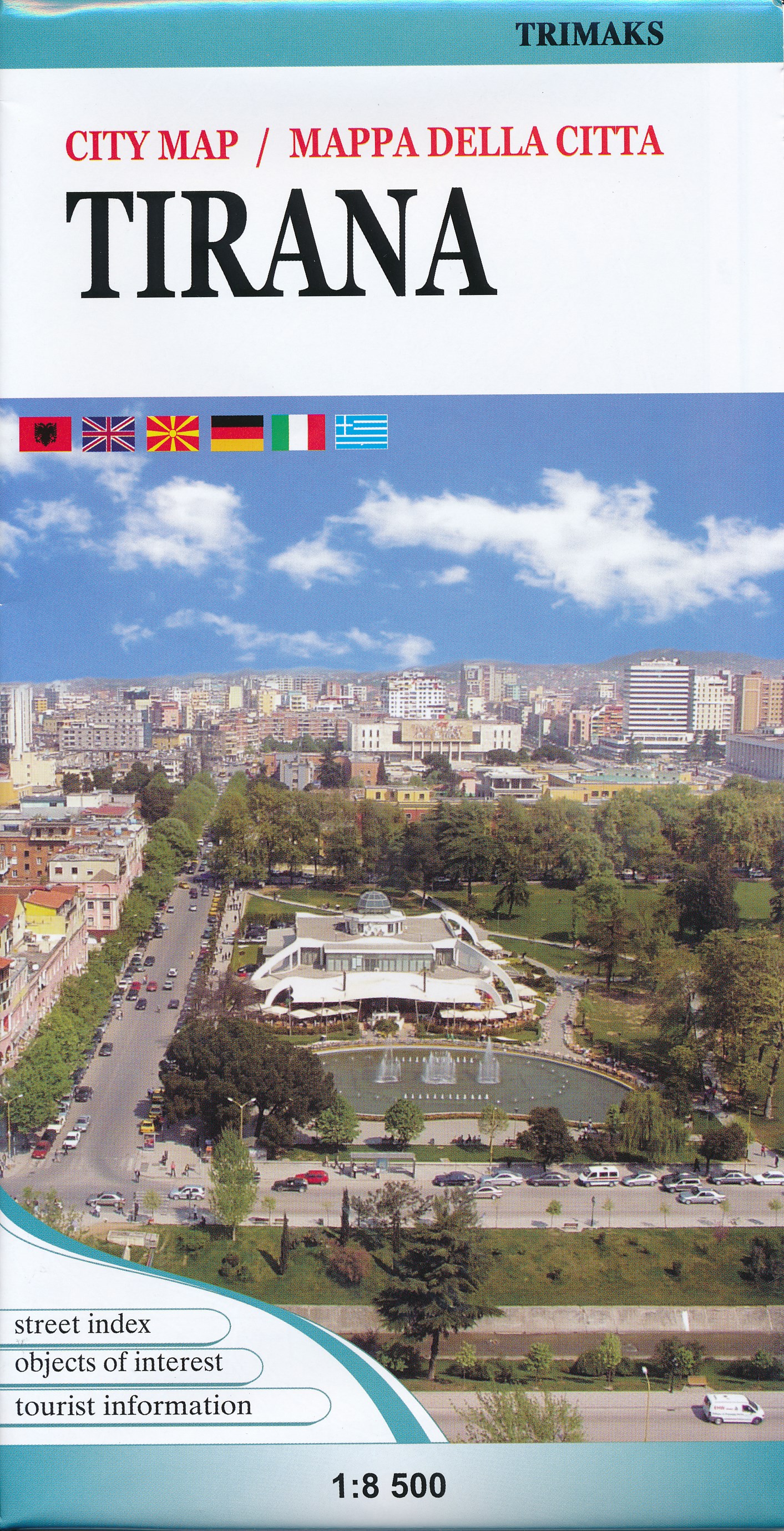 Online bestellen: Stadsplattegrond Tirana | Trimaks