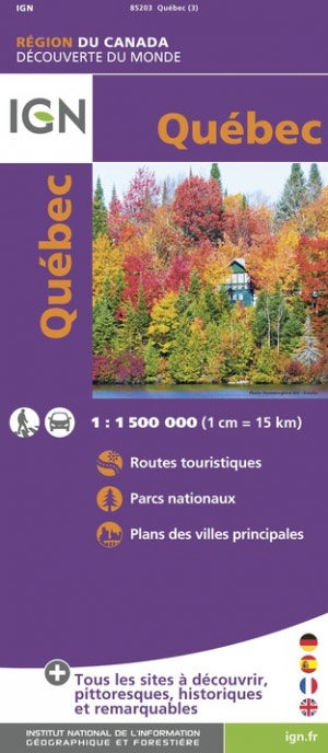 Online bestellen: Wegenkaart - landkaart Quebec | IGN - Institut Géographique National
