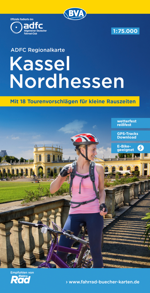 Online bestellen: Fietskaart ADFC Regionalkarte Kassel - Nordhessen | BVA BikeMedia