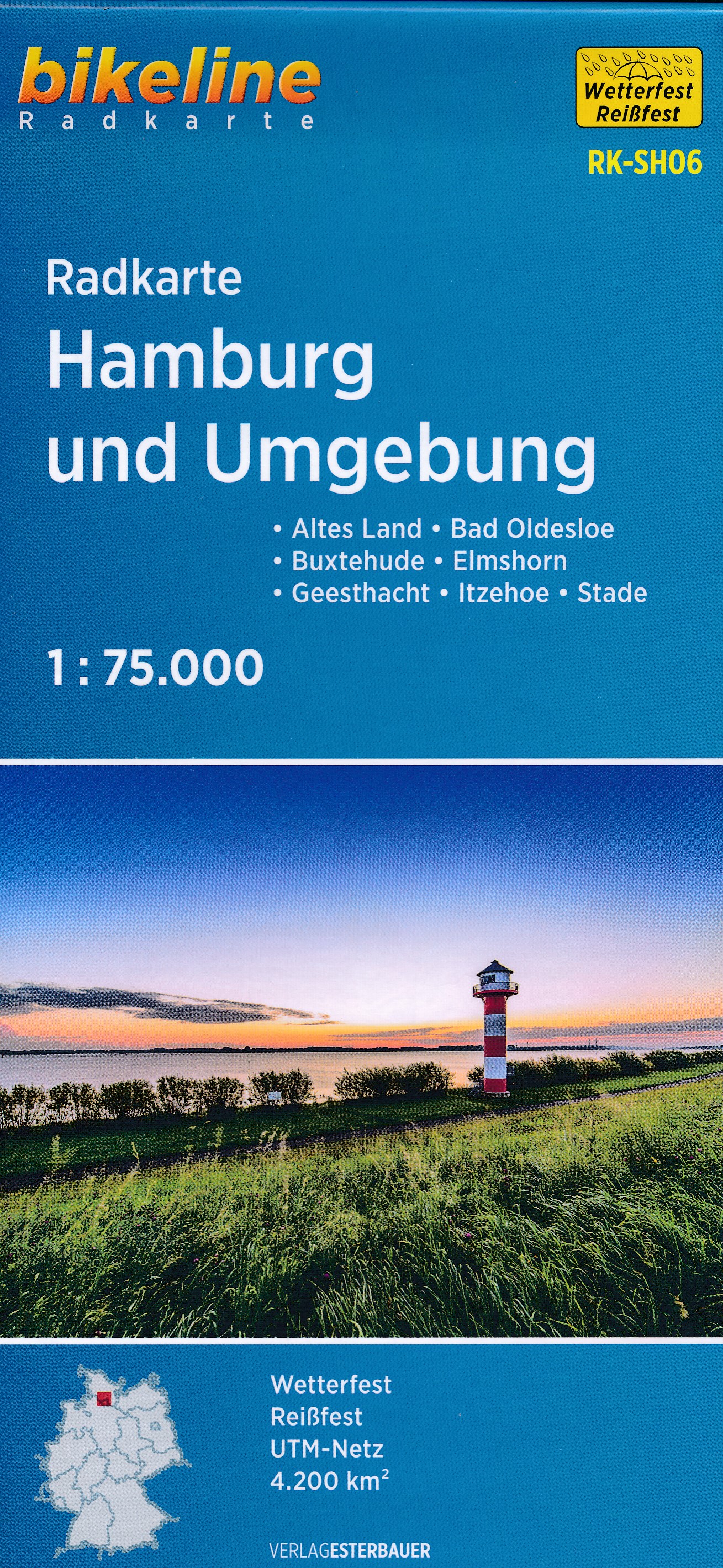 Online bestellen: Fietskaart SH06 Bikeline Radkarte Hamburg und umgebung | Esterbauer