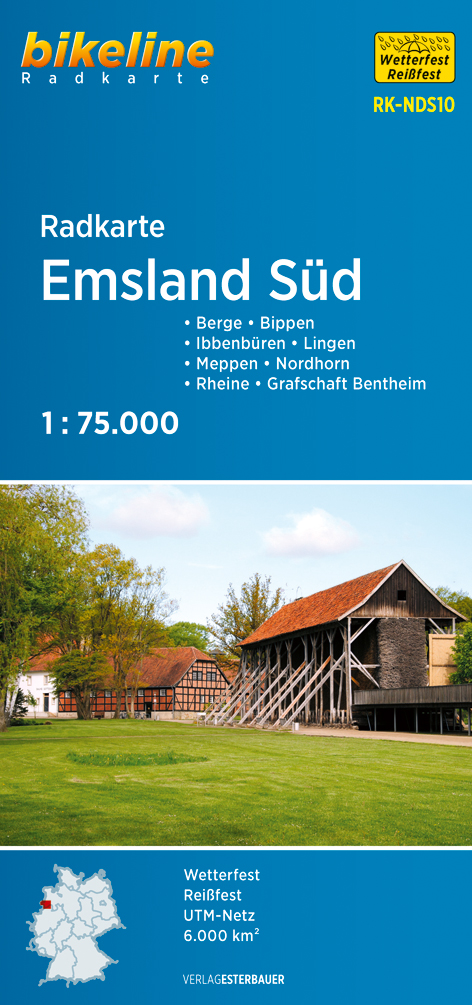 Fietskaart NDS10 Bikeline Radkarte Emsland Süd – Zuid | Esterbauer