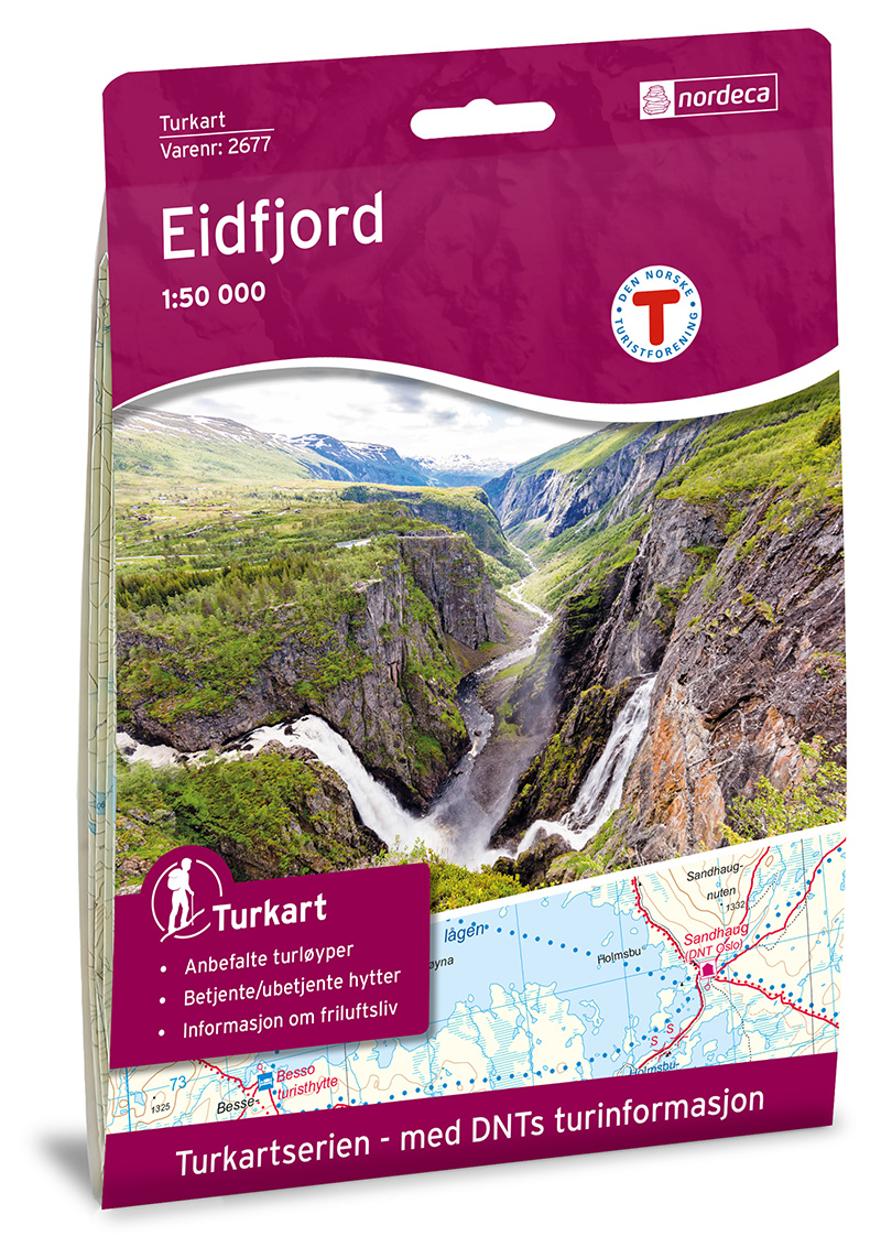Online bestellen: Wandelkaart 2677 Turkart Eidfjord | Nordeca