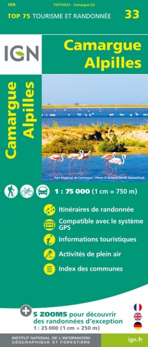 Online bestellen: Fietskaart - Wandelkaart 33 Camargue - Alpilles - Provence | IGN - Institut Géographique National