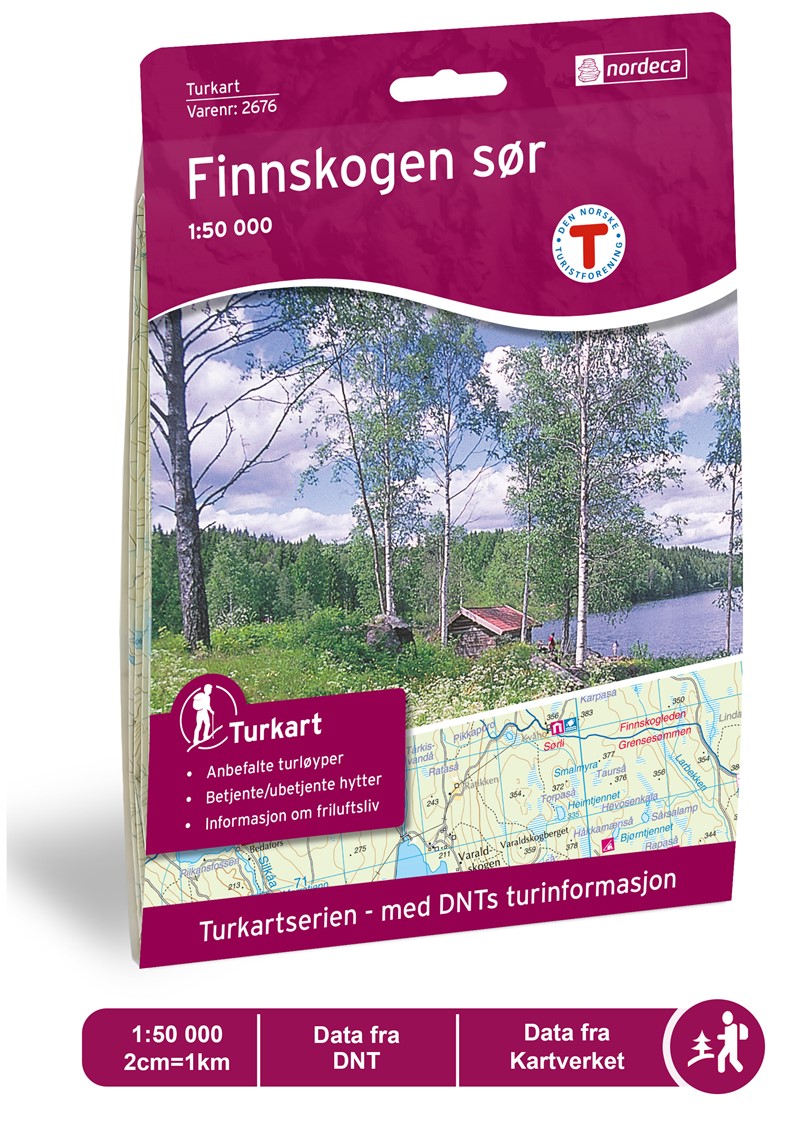 Online bestellen: Wandelkaart 2676 Turkart Finnskogen Sør | Nordeca
