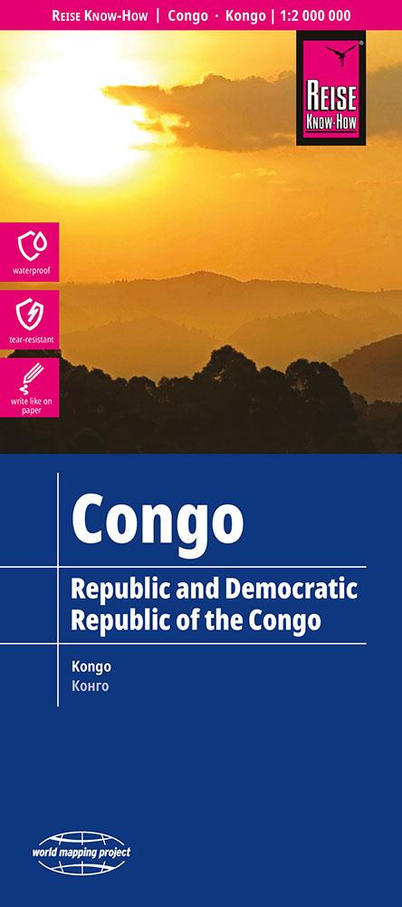 Online bestellen: Wegenkaart - landkaart Kongo - Congo en Kongo - Democratische Republiek Congo | Reise Know-How Verlag