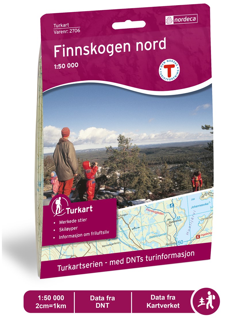 Online bestellen: Wandelkaart 2706 Turkart Finnskogen Nord | Nordeca