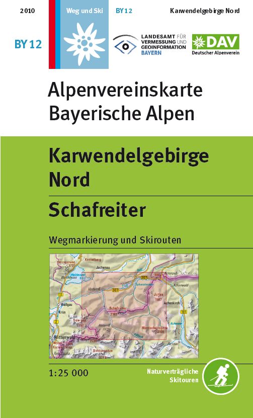 Online bestellen: Wandelkaart BY12 Alpenvereinskarte Karwendelgebirge Nord - Schafreiter | Alpenverein