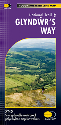 Online bestellen: Wandelkaart Glyndwr's Way | Harvey Maps