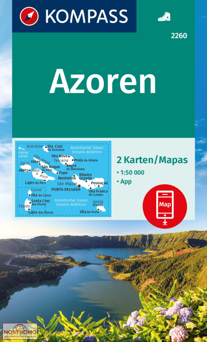 Online bestellen: Wandelkaart 2260 Azoren | Kompass