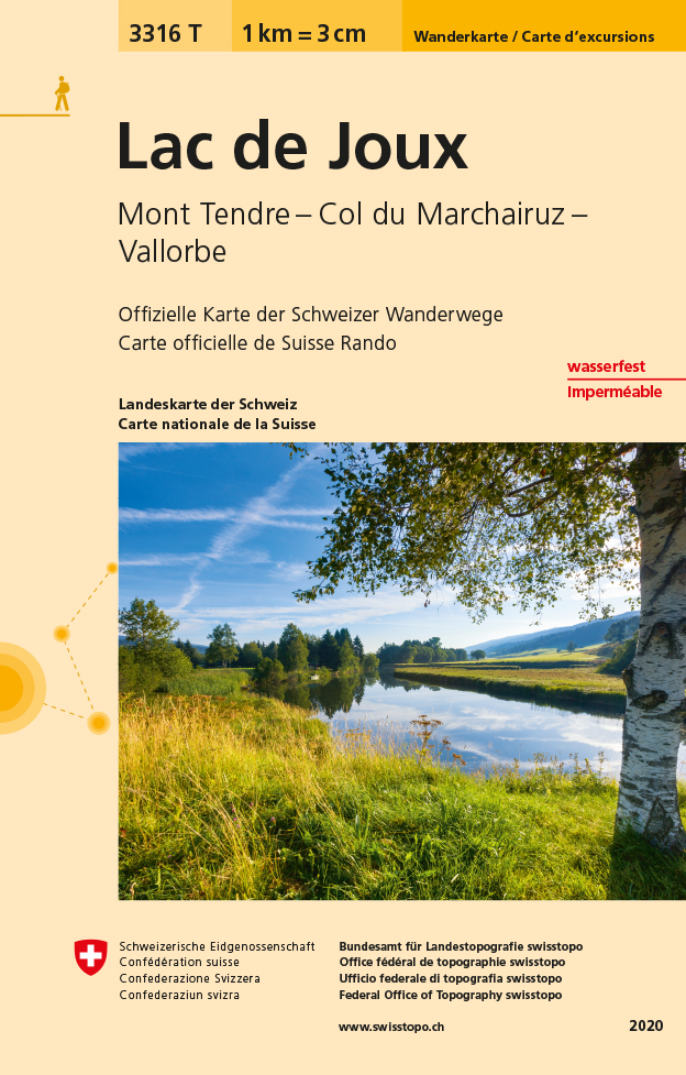 Online bestellen: Wandelkaart - Topografische kaart 3316T Lac de Joux | Swisstopo