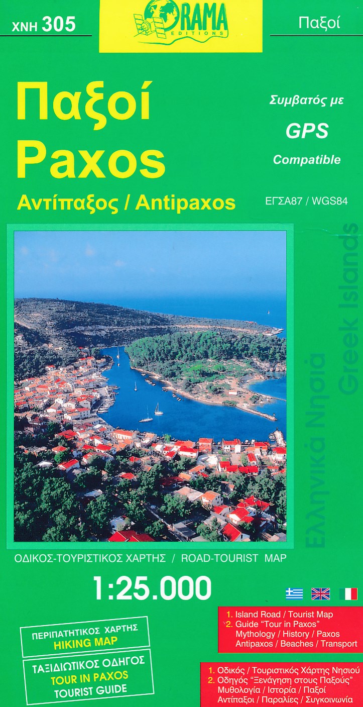 Online bestellen: Wandelkaart Paxos - Antipaxos | Orama