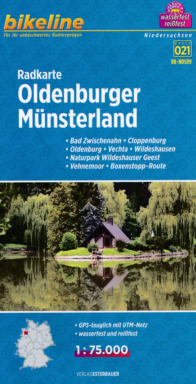 Online bestellen: Fietskaart NDS09 Bikeline Radkarte Oldenburger Munsterland | Esterbauer