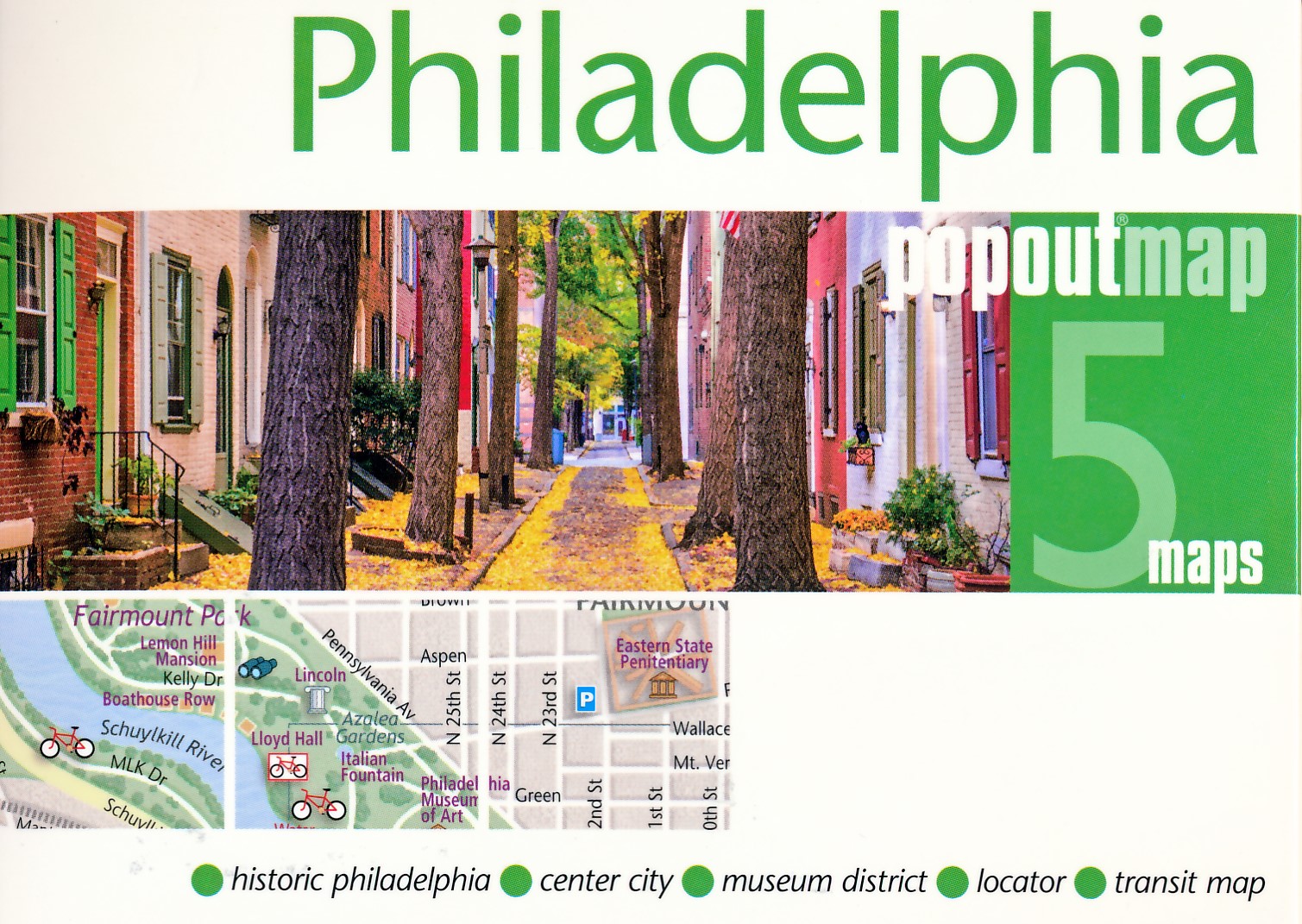 Online bestellen: Stadsplattegrond Popout Map Philadelphia | Compass Maps