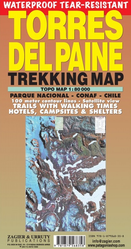 Online bestellen: Wandelkaart Torres del Paine Trekkingmap | Zagier & Urruty