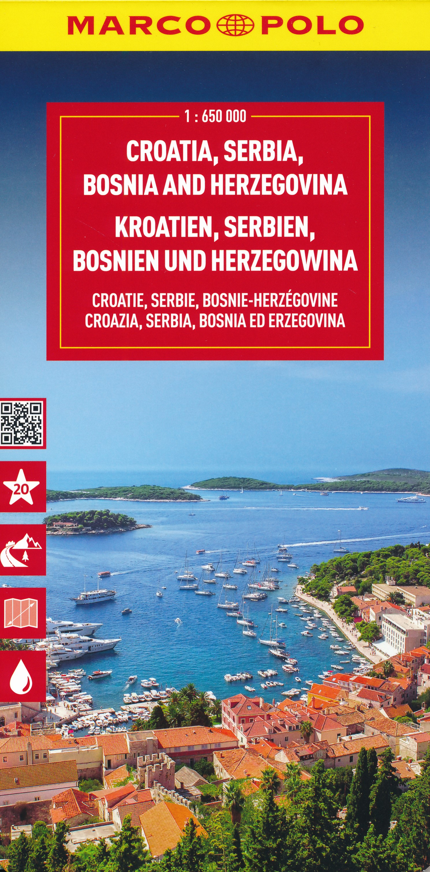 Online bestellen: Wegenkaart - landkaart Croatia, Serbia, Bosnia and Herzovina - Kroatië, Servië, Bosnië en Herzegowina | Marco Polo