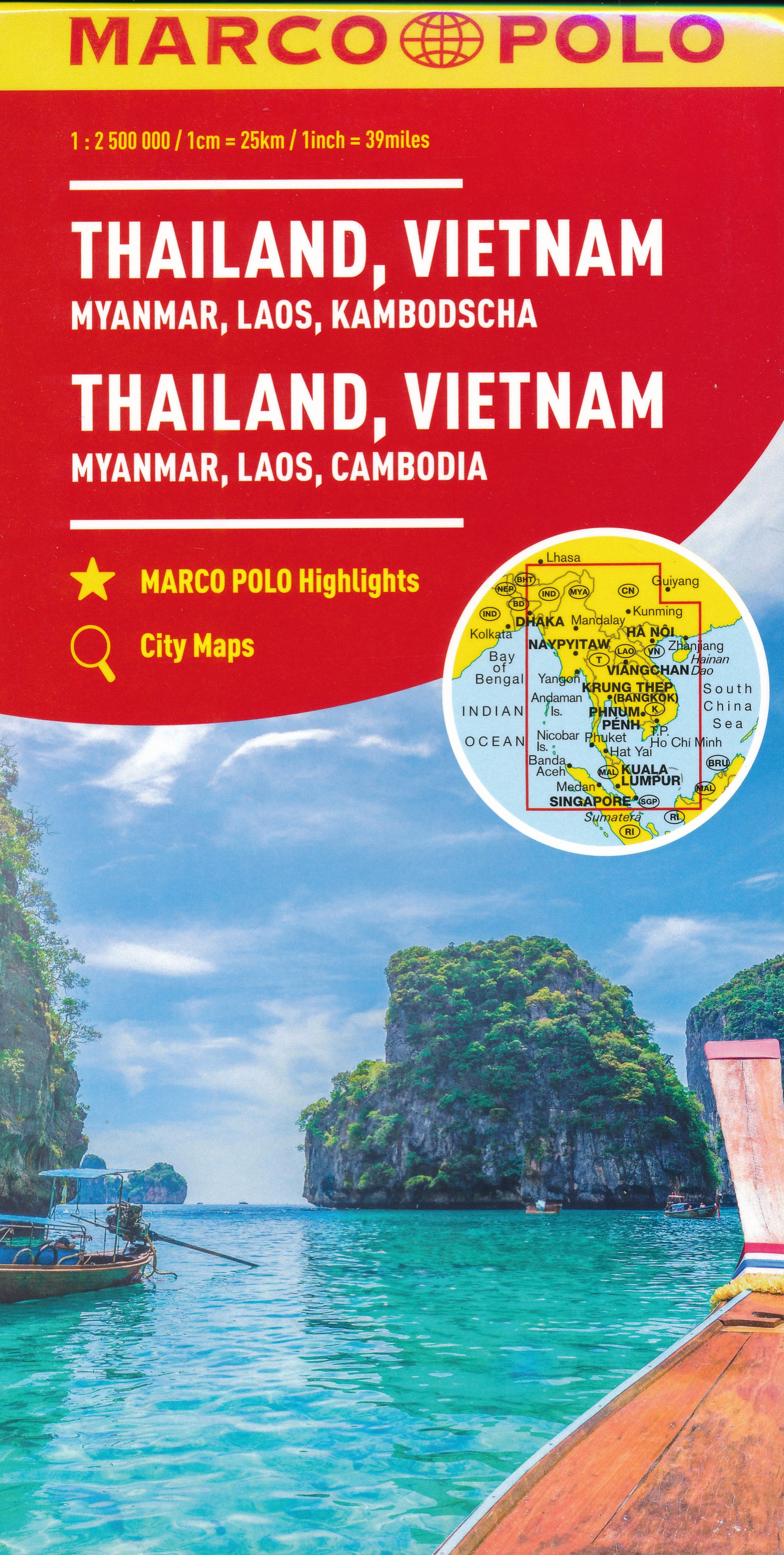 Online bestellen: Wegenkaart - landkaart Thailand, Vietnam, Laos, Cambodja | Marco Polo