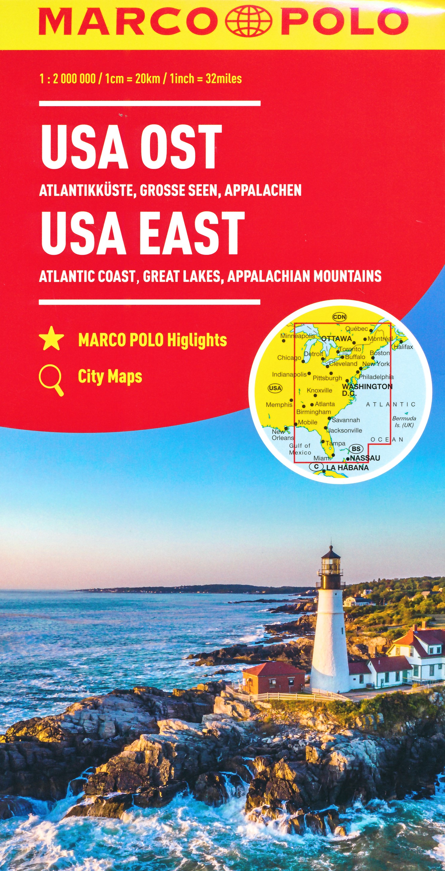 Online bestellen: Wegenkaart - landkaart USA East - Verenigde Staten Oost | Marco Polo