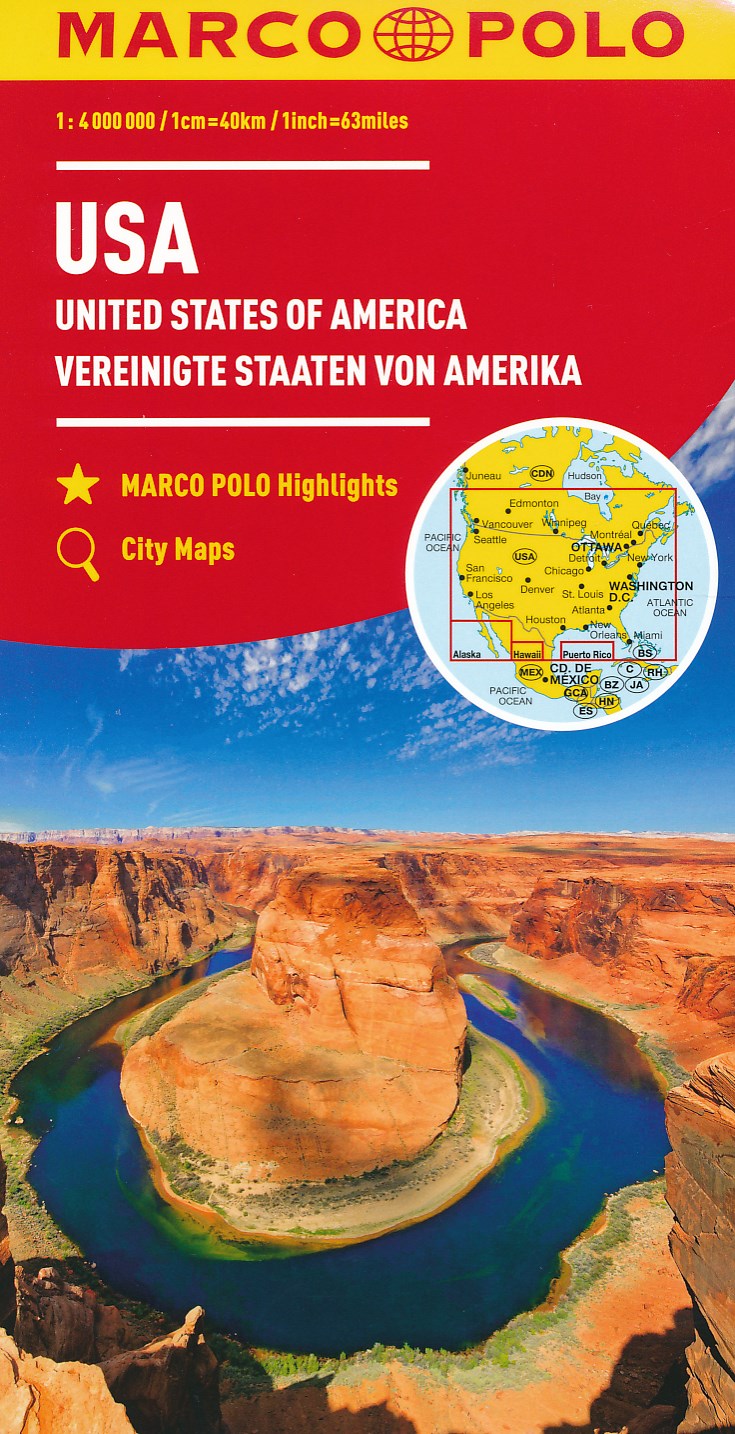 Online bestellen: Wegenkaart - landkaart USA - Verenigde Staten | Marco Polo