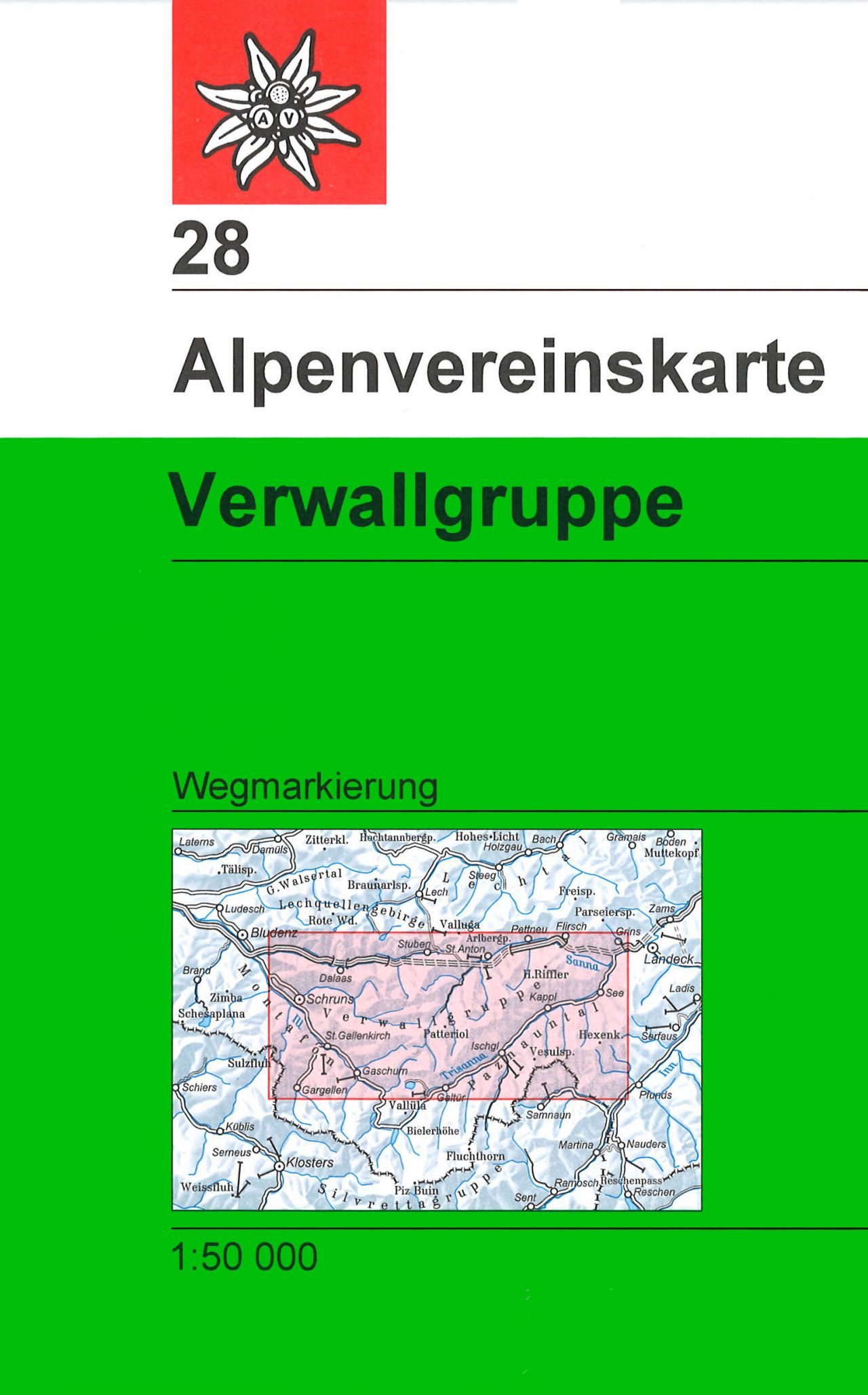 Online bestellen: Wandelkaart 28 Alpenvereinskarte Verwallgruppe | Alpenverein