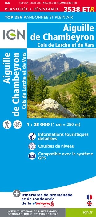 Online bestellen: Wandelkaart - Topografische kaart 3538ETR Aiguille de Chamberyron | IGN - Institut Géographique National