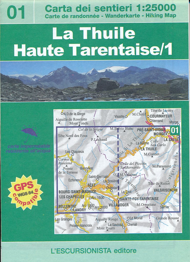 Online bestellen: Wandelkaart 01 La Thuile - Haute Tarentaise | L'Escursionista editore