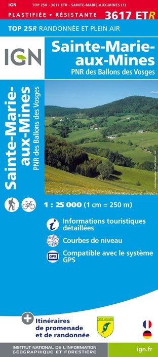 Online bestellen: Wandelkaart - Topografische kaart 3617ETR Sainte-Marie-Aux-Mines | IGN - Institut Géographique National