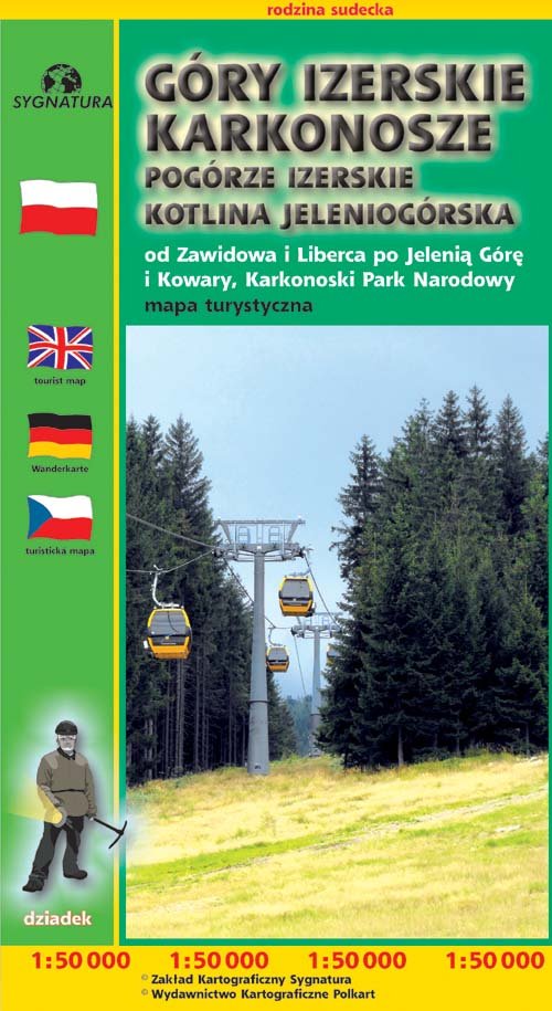 Online bestellen: Wandelkaart - Fietskaart 01 Karkonosze - Góry Izerskie, noordwestelijk deel, Polen | Cartomedia