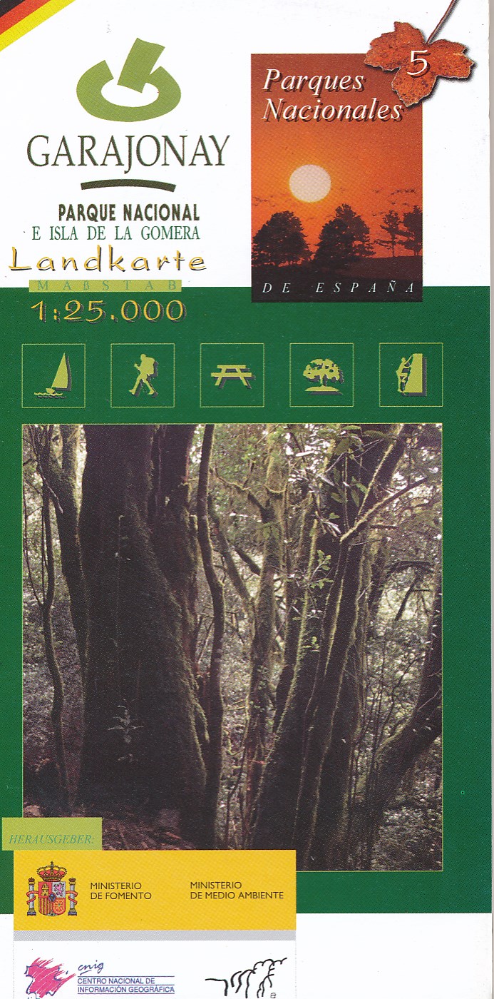 Online bestellen: Wandelkaart 5 Parques Nacionales Garajonay Parque Nacional e isla de la Gomera | CNIG - Instituto Geográfico Nacional