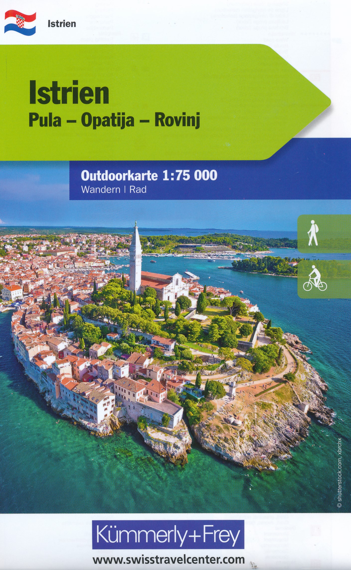 Online bestellen: Wandelkaart - Fietskaart Outdoorkarte Istrië | Kümmerly & Frey