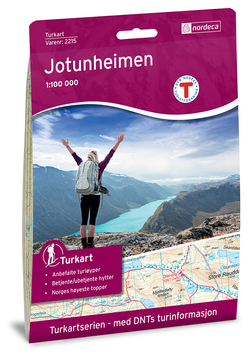 Online bestellen: Wandelkaart 2215 Turkart Jotunheimen | Nordeca